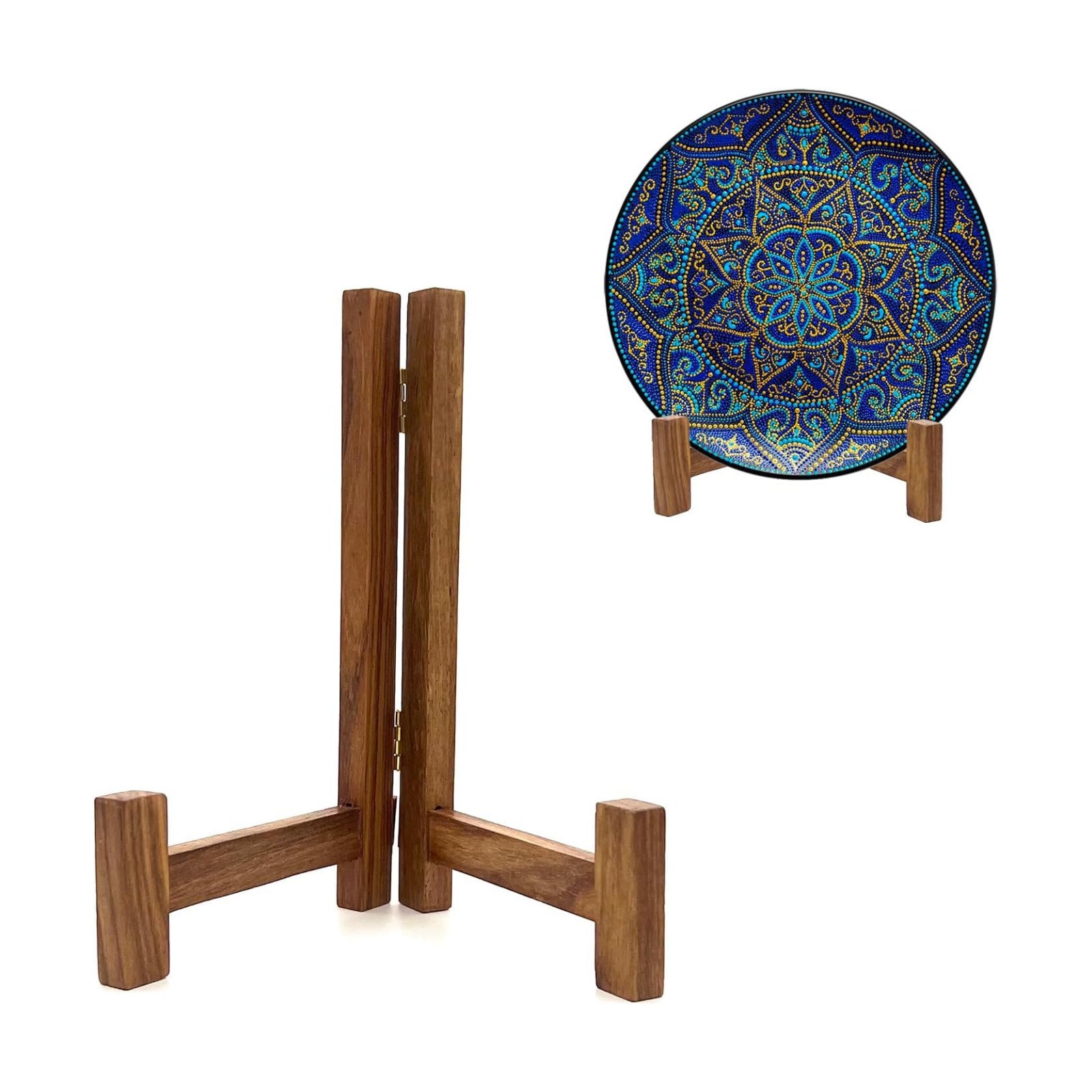Rustic Solid Wood Tabletop Saucer Rack / 7 INCH