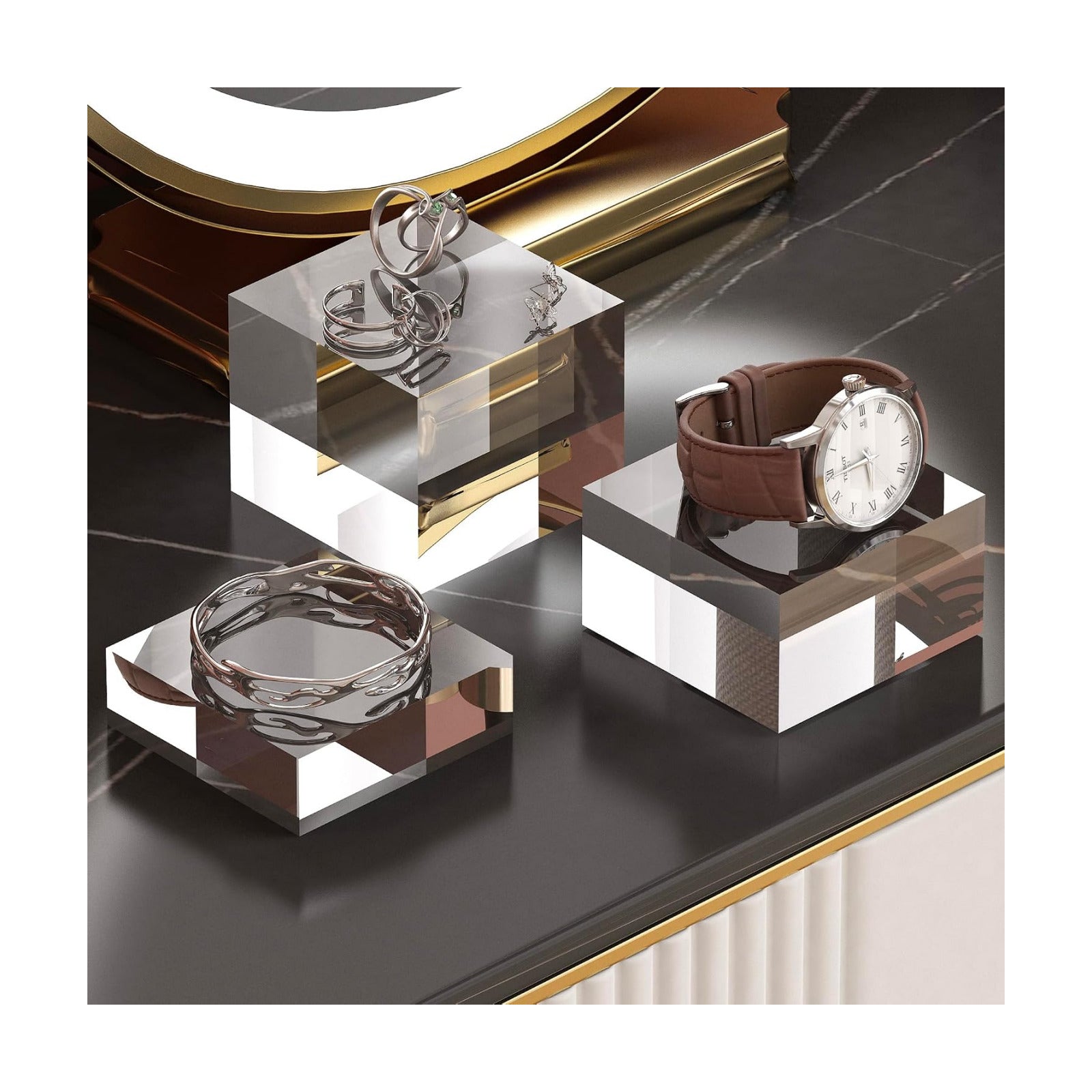 Acrylic Display Stands / 1 Set / Clear / Set of 3
