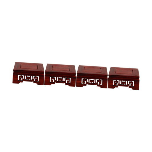 Wood Base Display Stand for Teapot / Brownx4pcs / 8.00 x 8.00 x 3.50 / Cmx4pcs / Set of 4