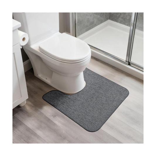 Bosap Toilet Rugs U Shaped Bathroom Rug,Machine Washable Non Slip Quick Dry Super Absorbent Ultra Thin Toilet Mats for