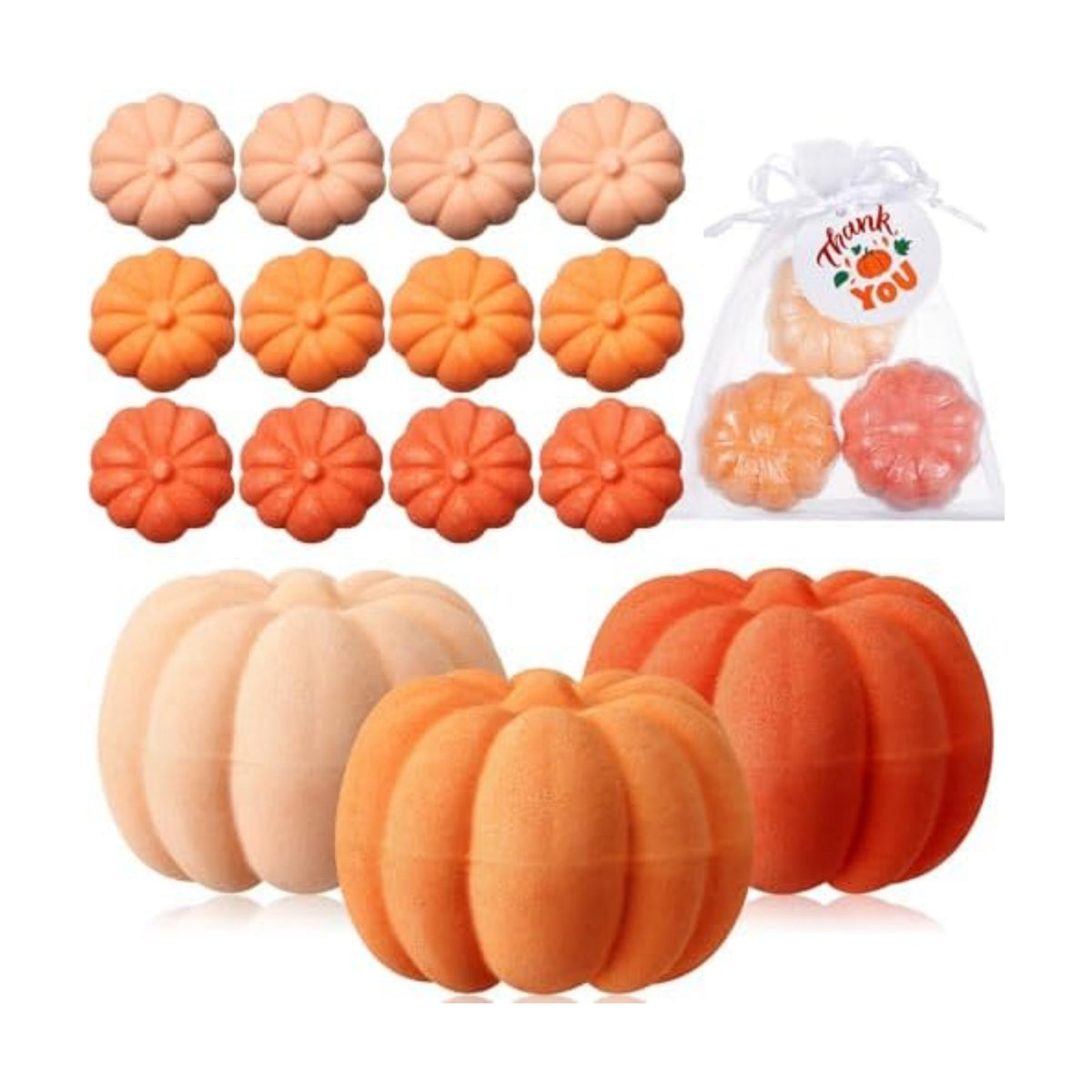 Lounsweer 12 Pack Little Pumpkin Bath Bombs Fall Baby Shower Favors,Orange