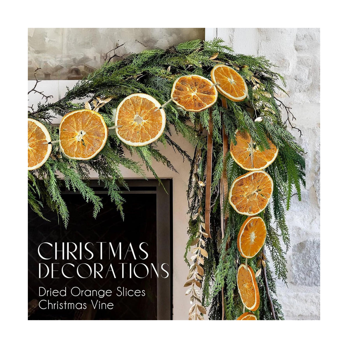 Christmas Decorations - 10 Ft Dried Orange Slice Fall Christmas Garland