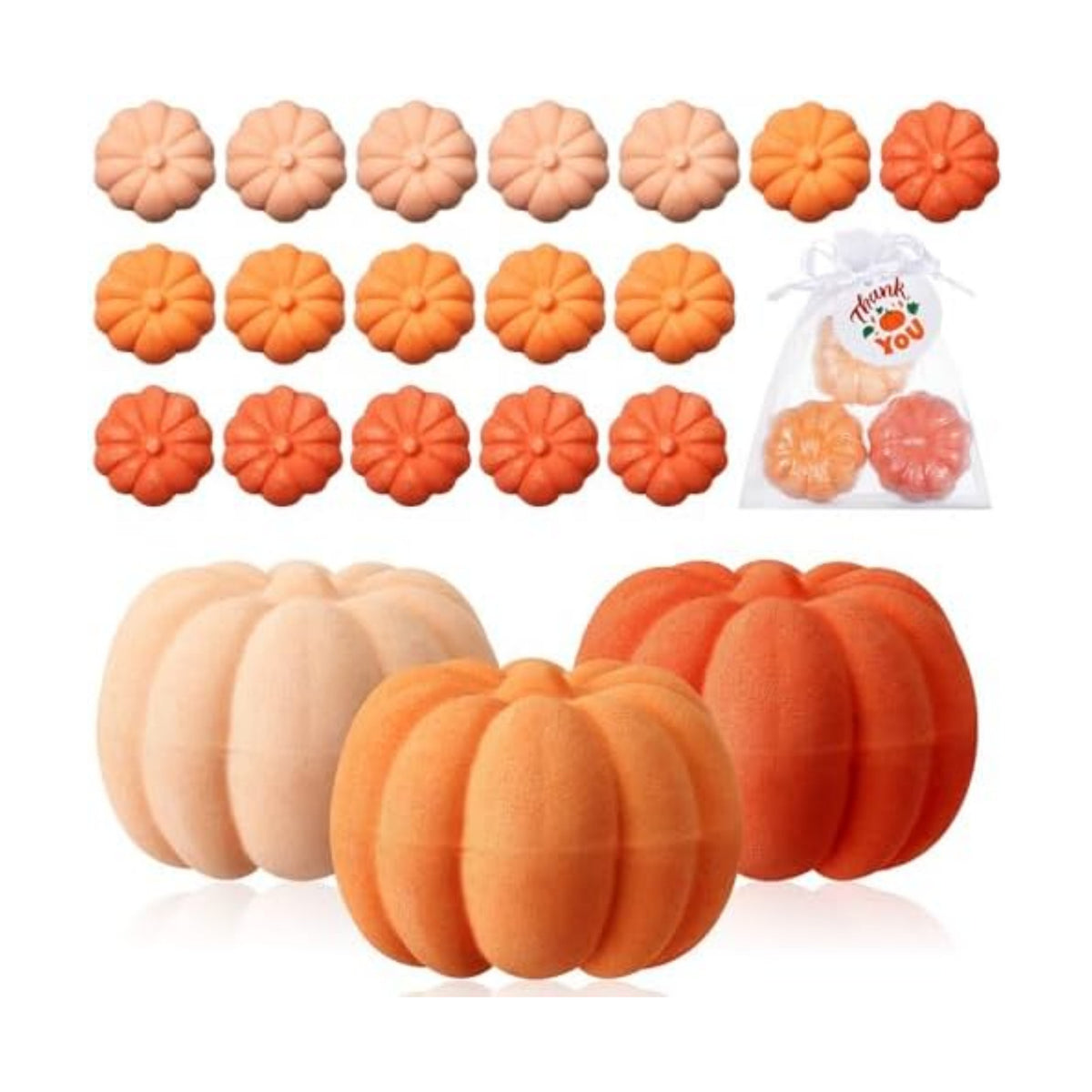 Lounsweer 24 Pack Little Pumpkin Bath Bombs Fall Baby Shower Favors,Orange