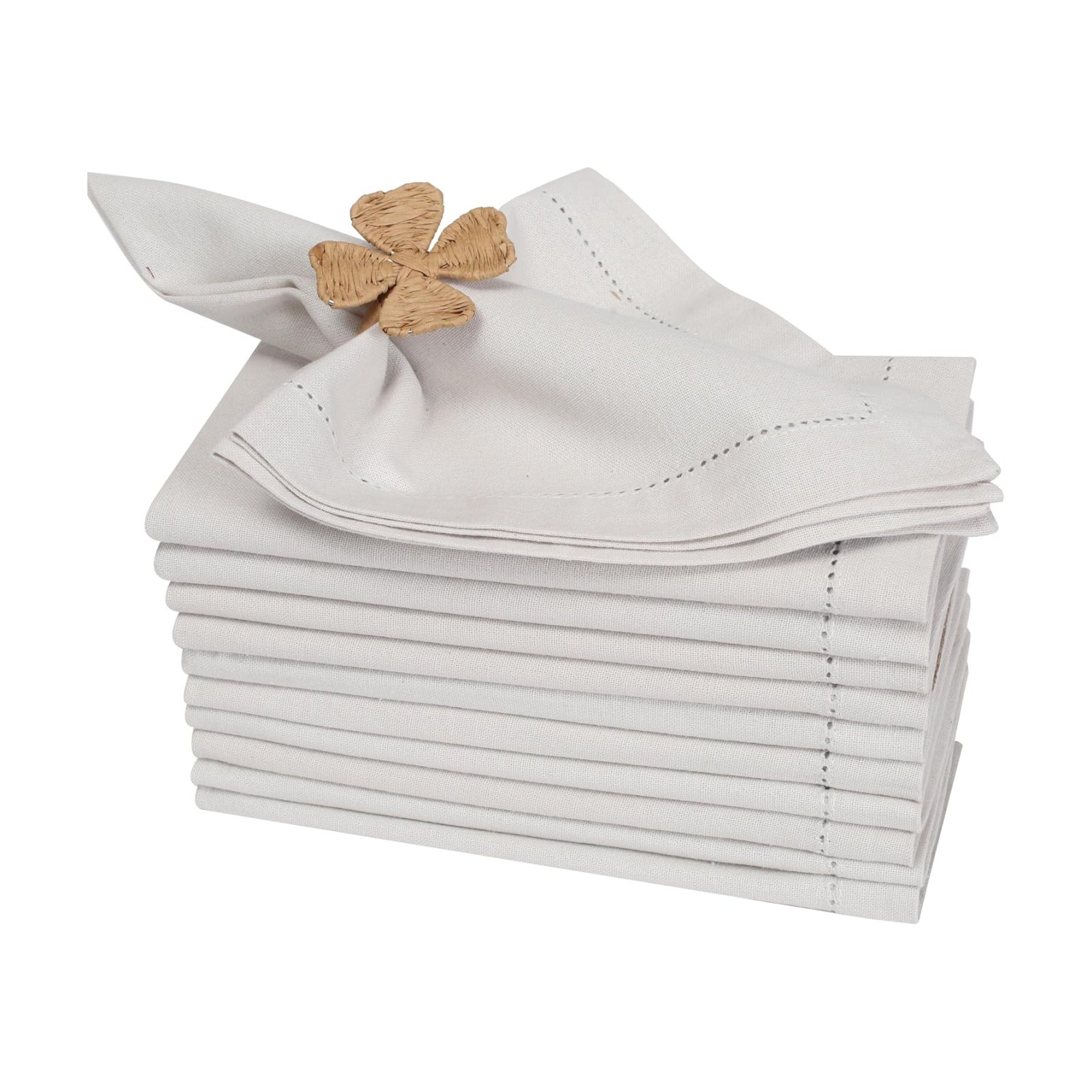 Bedding Craft Cotton Dinner Cloth Napkins Set of 12 – 18x18 Apricot Gelato Moonstruck Hemstitched – Machine Washable