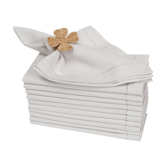 Bedding Craft Cotton Dinner Cloth Napkins Set of 12 – 18x18 Apricot Gelato Moonstruck Hemstitched – Machine Washable
