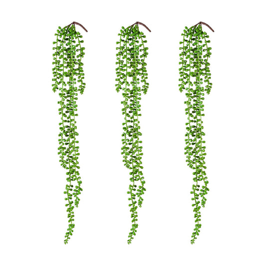 Artificial Succulents Hanging Plants / Green / 27.5 Inch / Set of 3