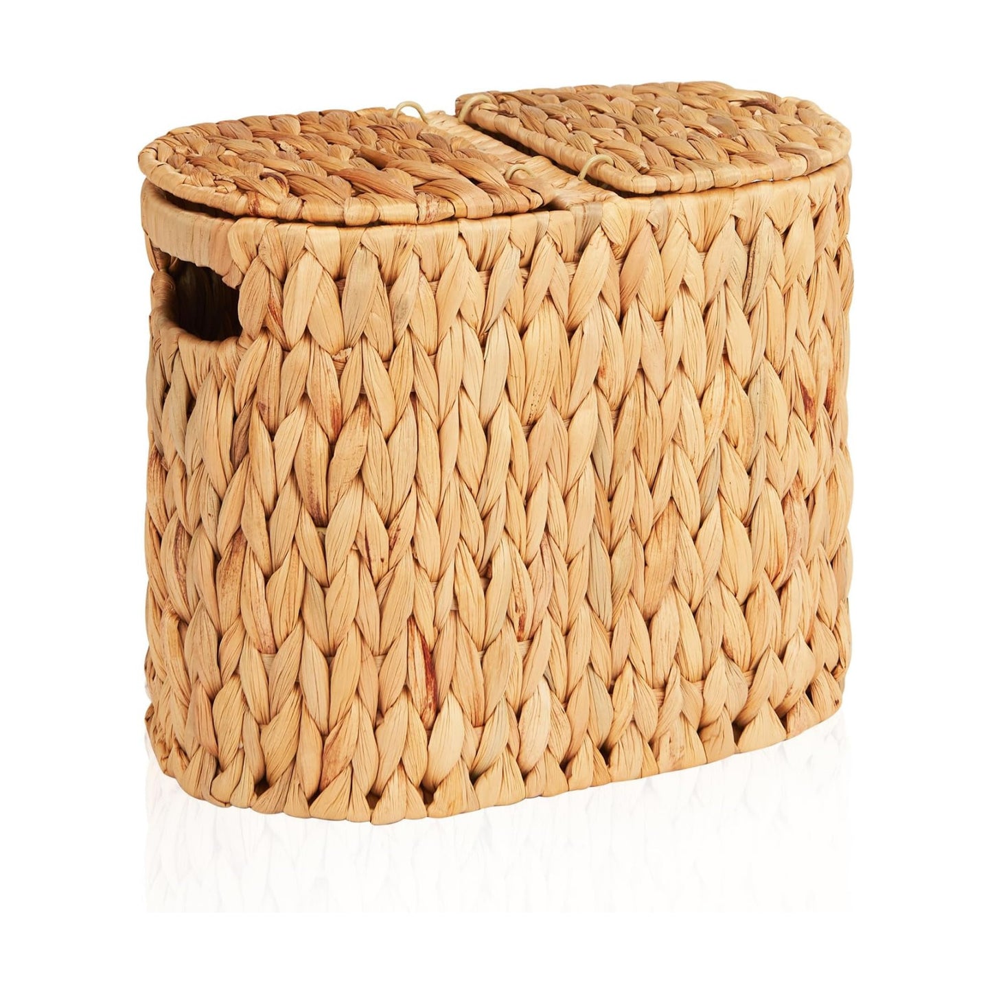 Wicker Toilet Paper Storage Basket / Water Hyacinth / 4 Rolls