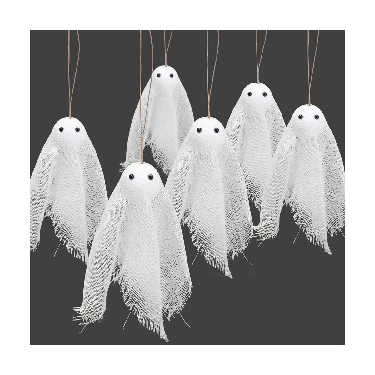 16Pcs Halloween Ghost Hanging Ornaments, Small Hanging Ghosts Tree Ornament