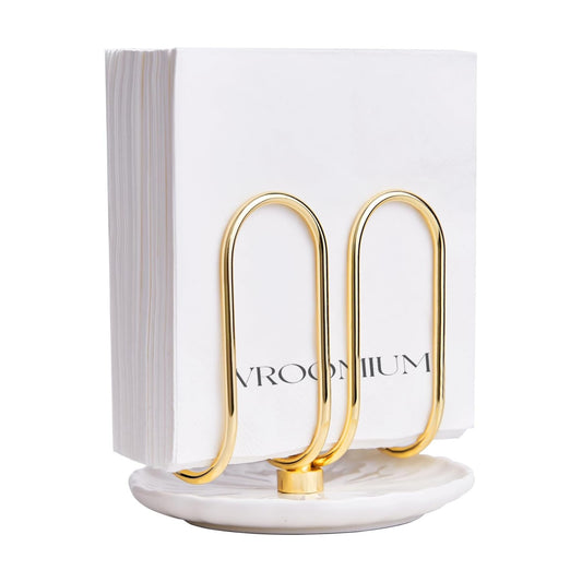 Napkin Holder / Ceramic Base Effortless Cleaning / Gold