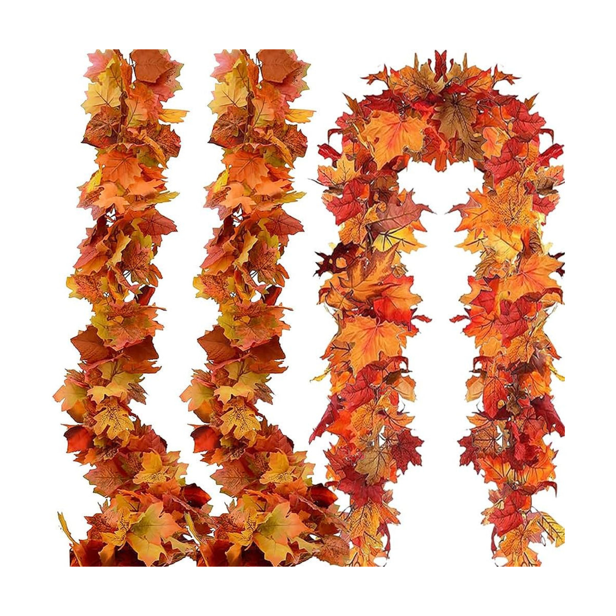 Fall Garland Fall Leaves Garland for Thanksgiving Decorations Home Outdoor Decor (3 Pcs)