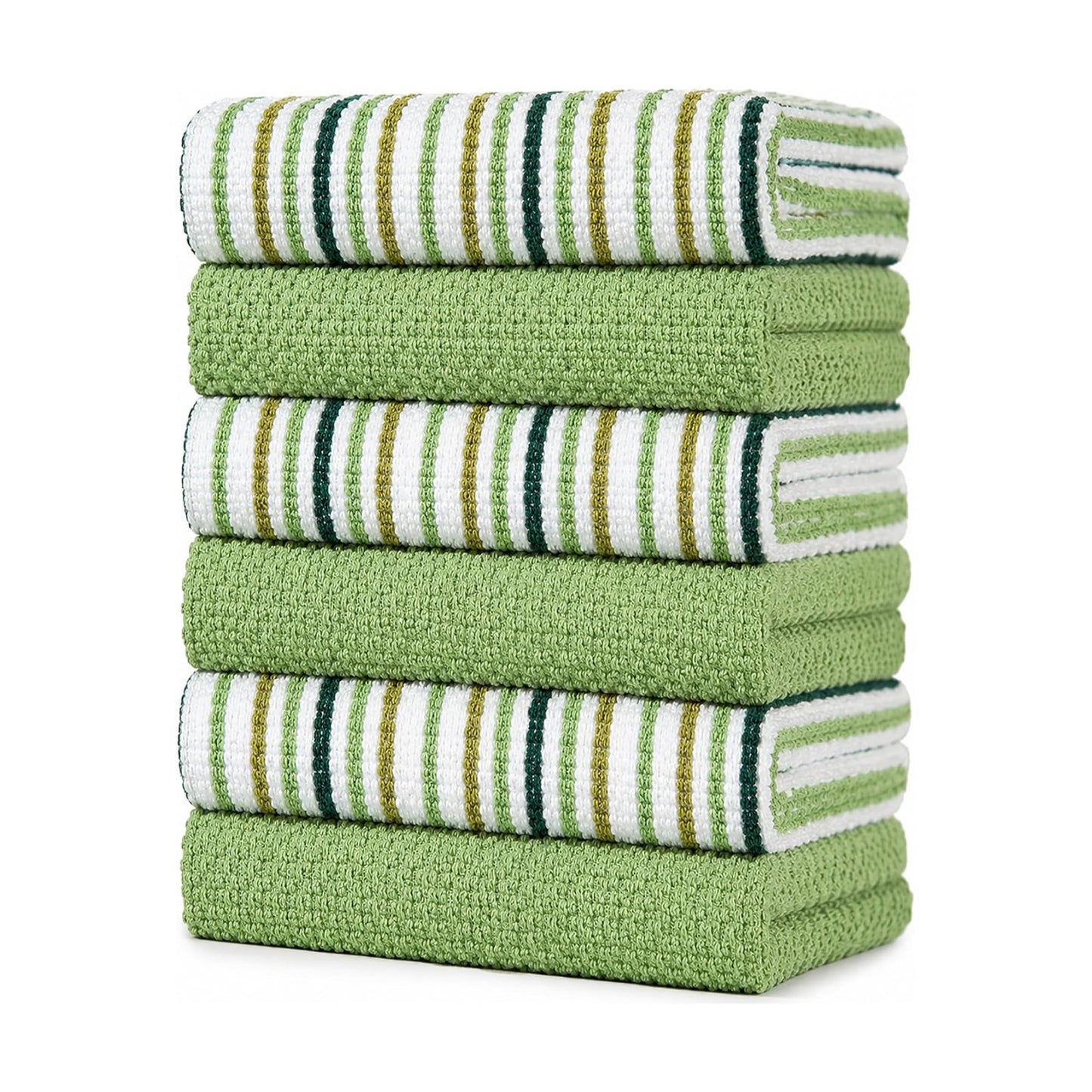 Bumble Kitchen Towels 6 Pack 100% Cotton 16"x26" - Sage | 430 GSM Soft Kitchen Hand Towels with Hanging Loop, Highly