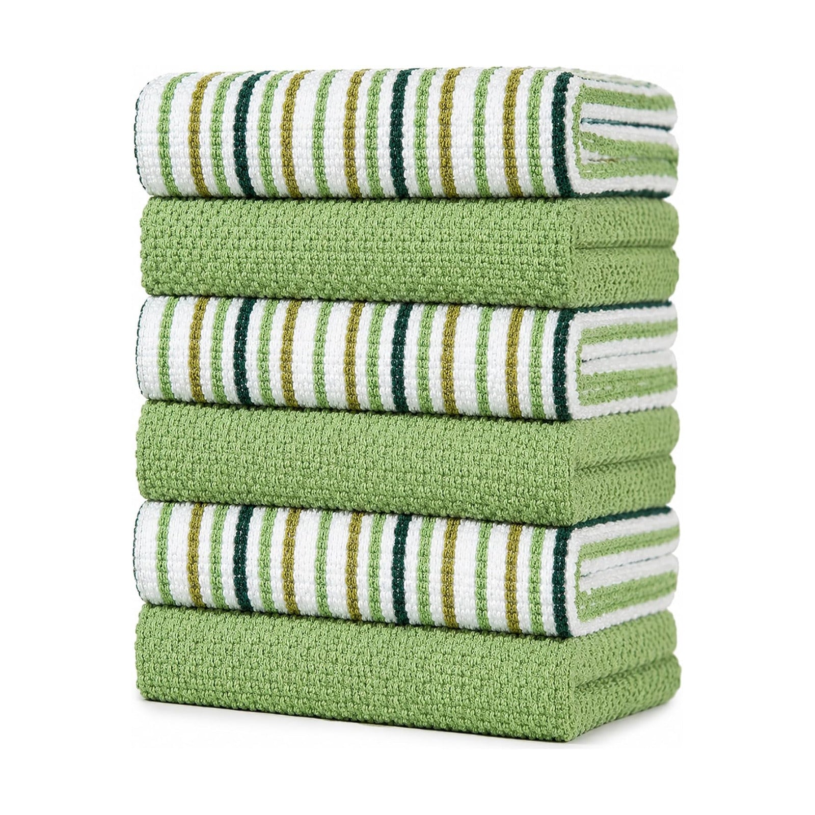 Bumble Kitchen Towels 6 Pack 100% Cotton 16"x26" - Sage | 430 GSM Soft Kitchen Hand Towels with Hanging Loop, Highly