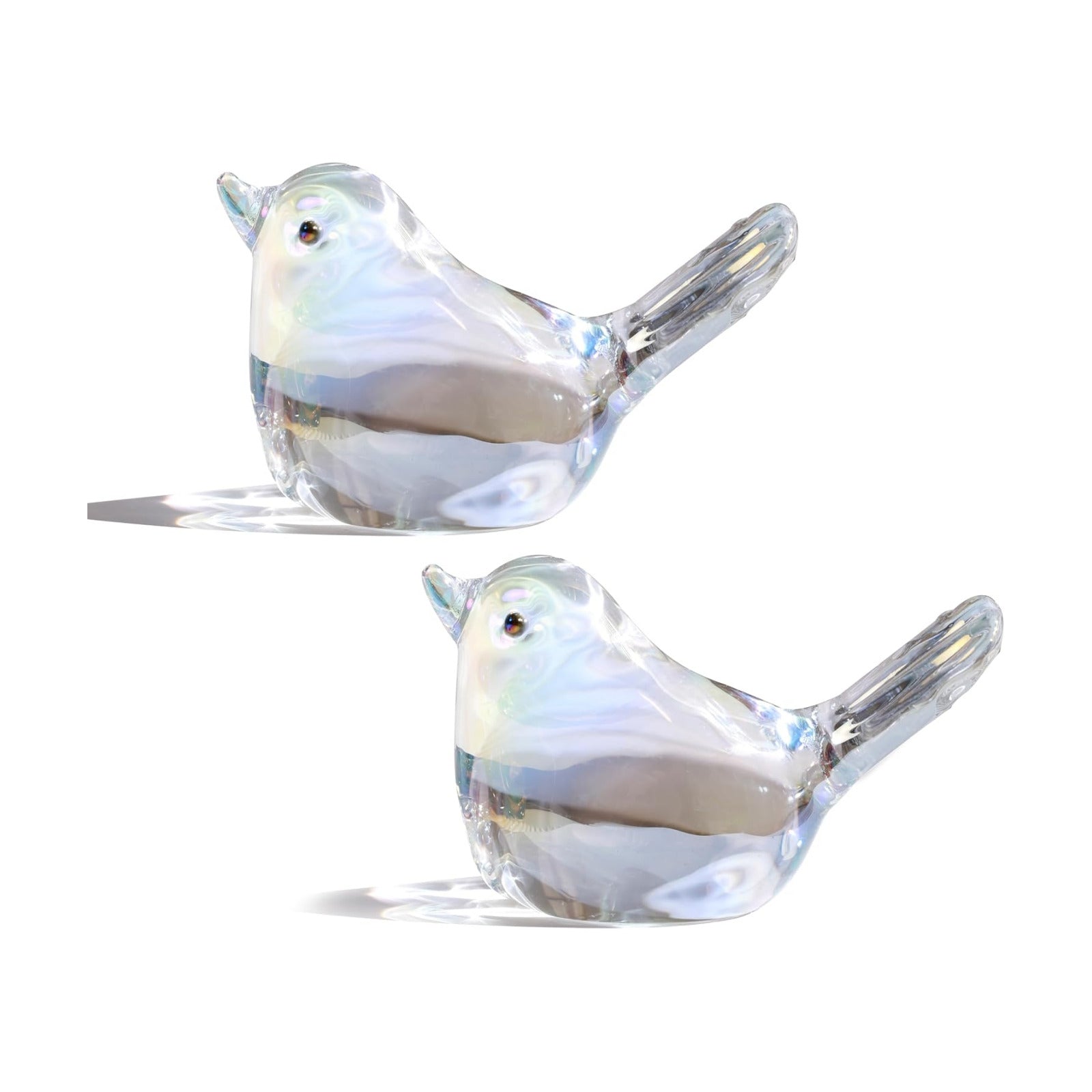 Glass Birds Figurines Handmade Blown Glass Bird Figurine Crystal Glass / Ab Coating / Set of 2