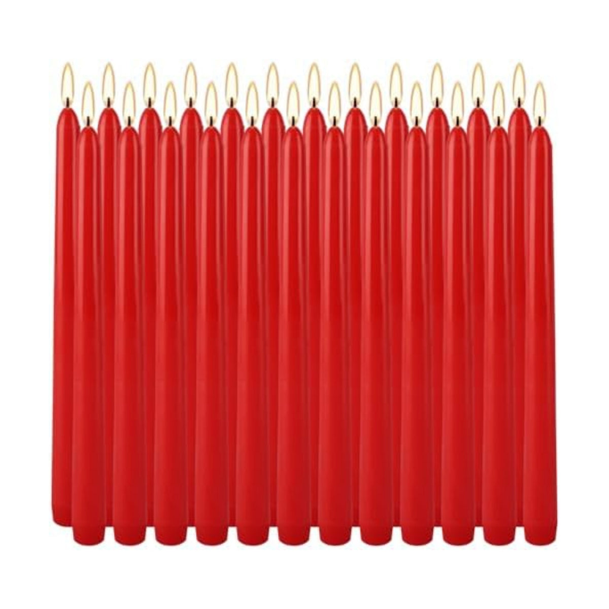 YOROXRG 24 Pack Red Taper Candles, 7-8 Hours Burn Time, Unscented, Smokeless and Dripless, 0.75 x 10 Inch Dinner Candle Set for Christmas,Household, Wedding, Party and Home Décor Candlesticks