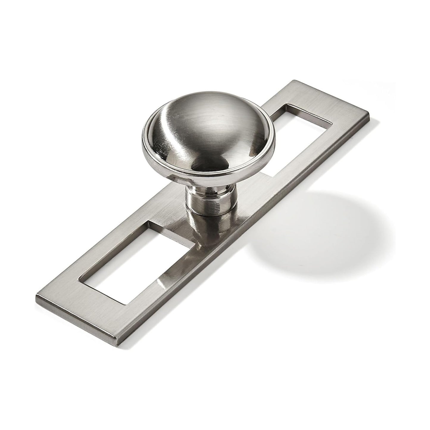 5 Pack 1-1/4 Inch Brushed Nickel Cabinet Knobs Backplate with Base Plate Zinc Solid Kitchen Cabinet Handles Drawer