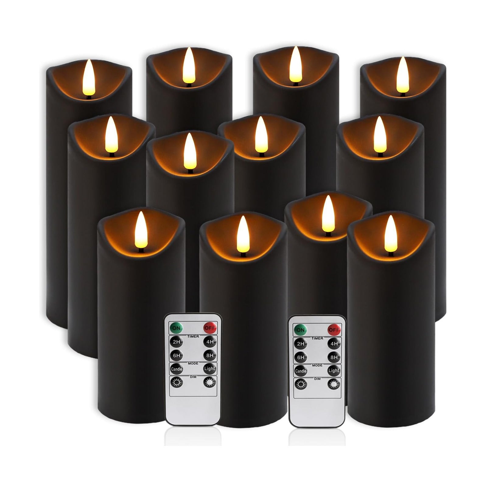 YOROXRG 12 Pack Halloween Decoration Flickering Flameless Candles, Battery Operated LED Pillar Candles with Remote