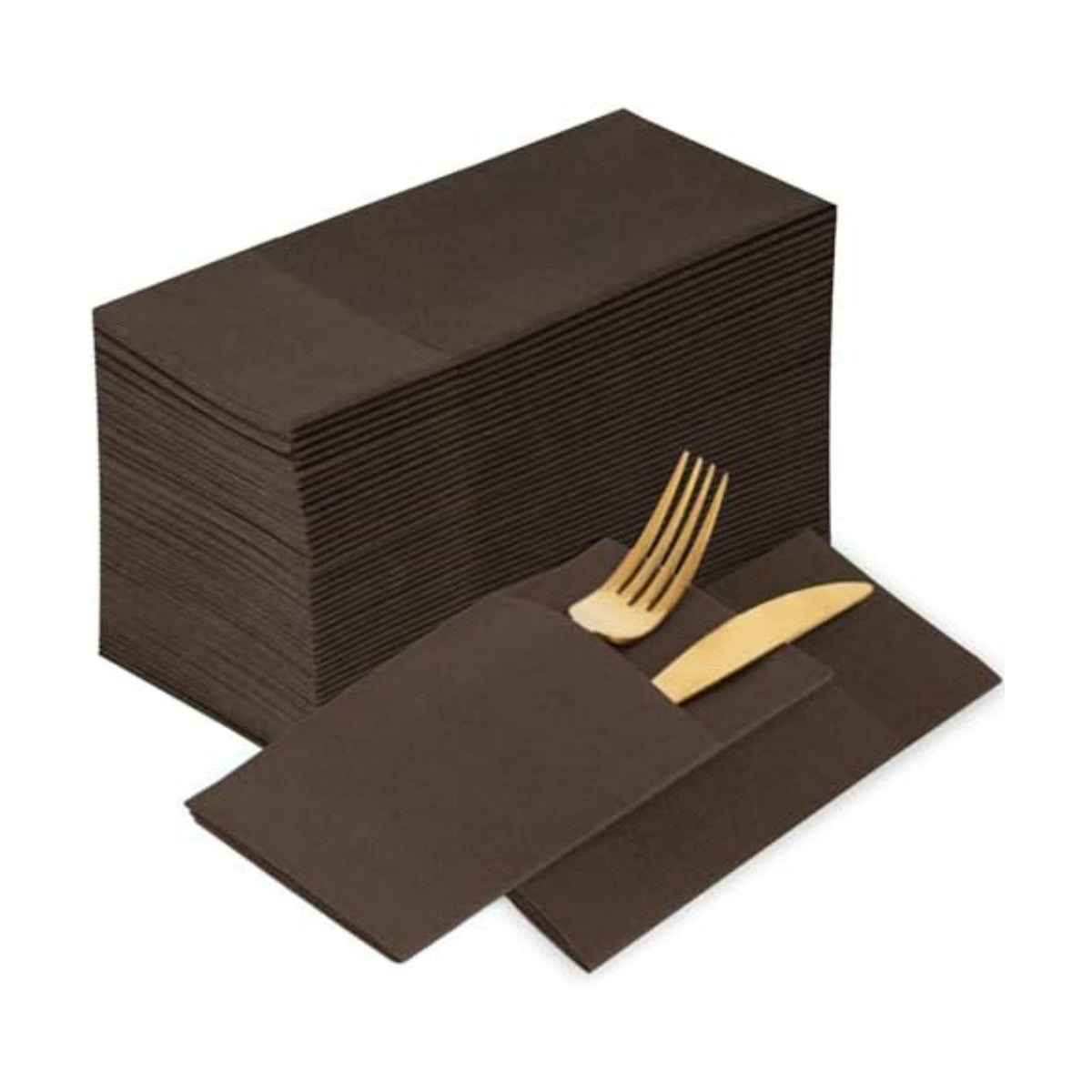 KAMMAK Napkins Disposable Coffee Cloth like Dinner Paper Napkins with Pocket 100 Pack Folded Luncheon Napkins Wedding Reception Bathroom Guest Hand Towel for Party Decoration, Kitchen,16.5 x 16.5 inch