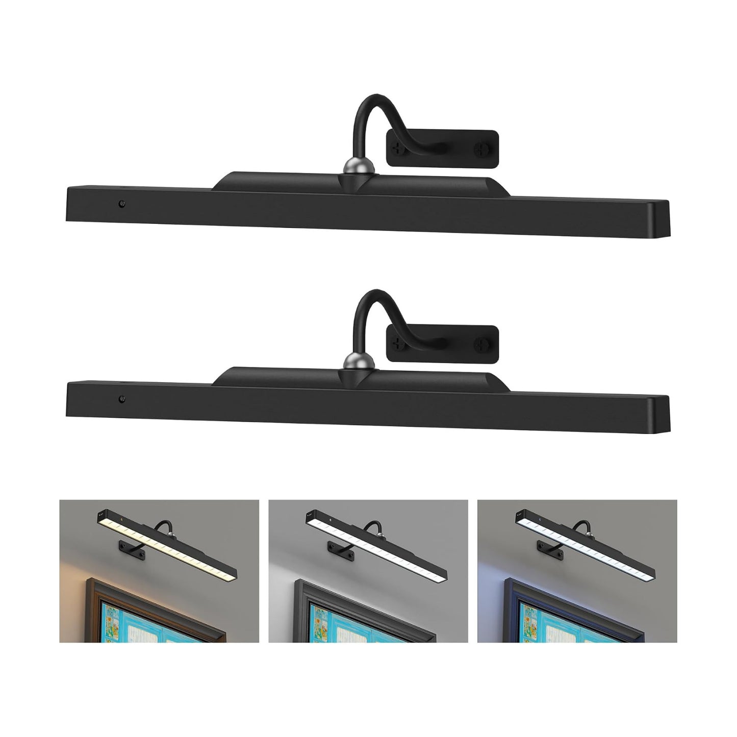 2Pack Picture Light, 13Hrs Lasting Battery Operated Picture Lights for Paintings,16in Remote Control Display Art Light