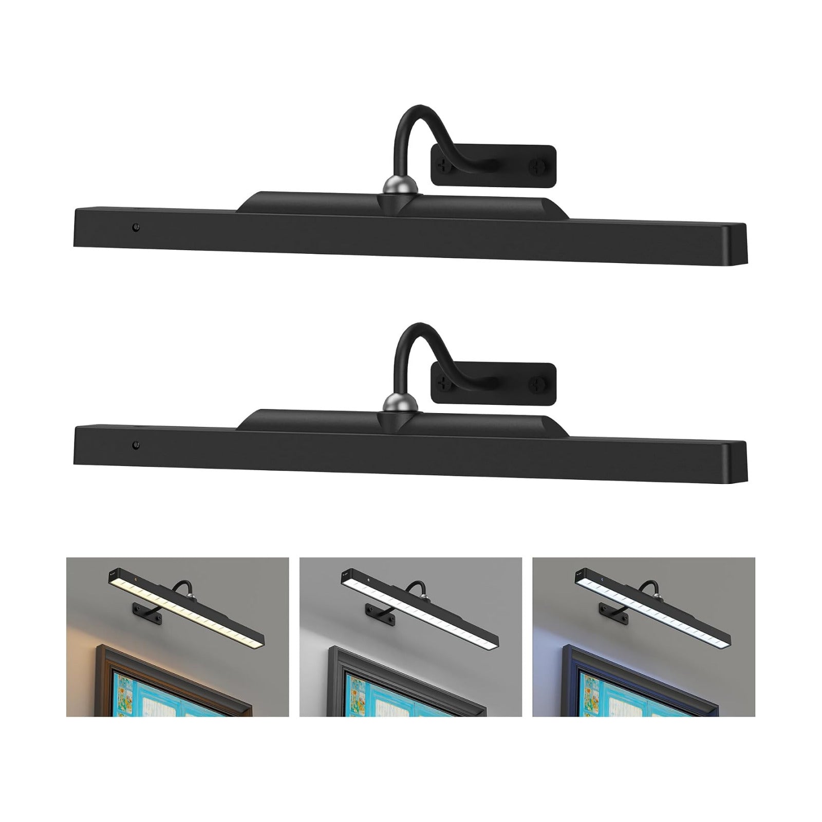 2Pack Picture Light, 13Hrs Lasting Battery Operated Picture Lights for Paintings,16in Remote Control Display Art Light