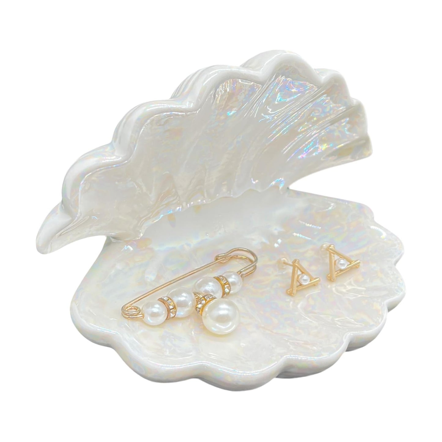 Shell Trinket Dish Ceramic Conch Ring Holder Jewelry Tray Decorative Jewelry Plate Jewelry / Shell A