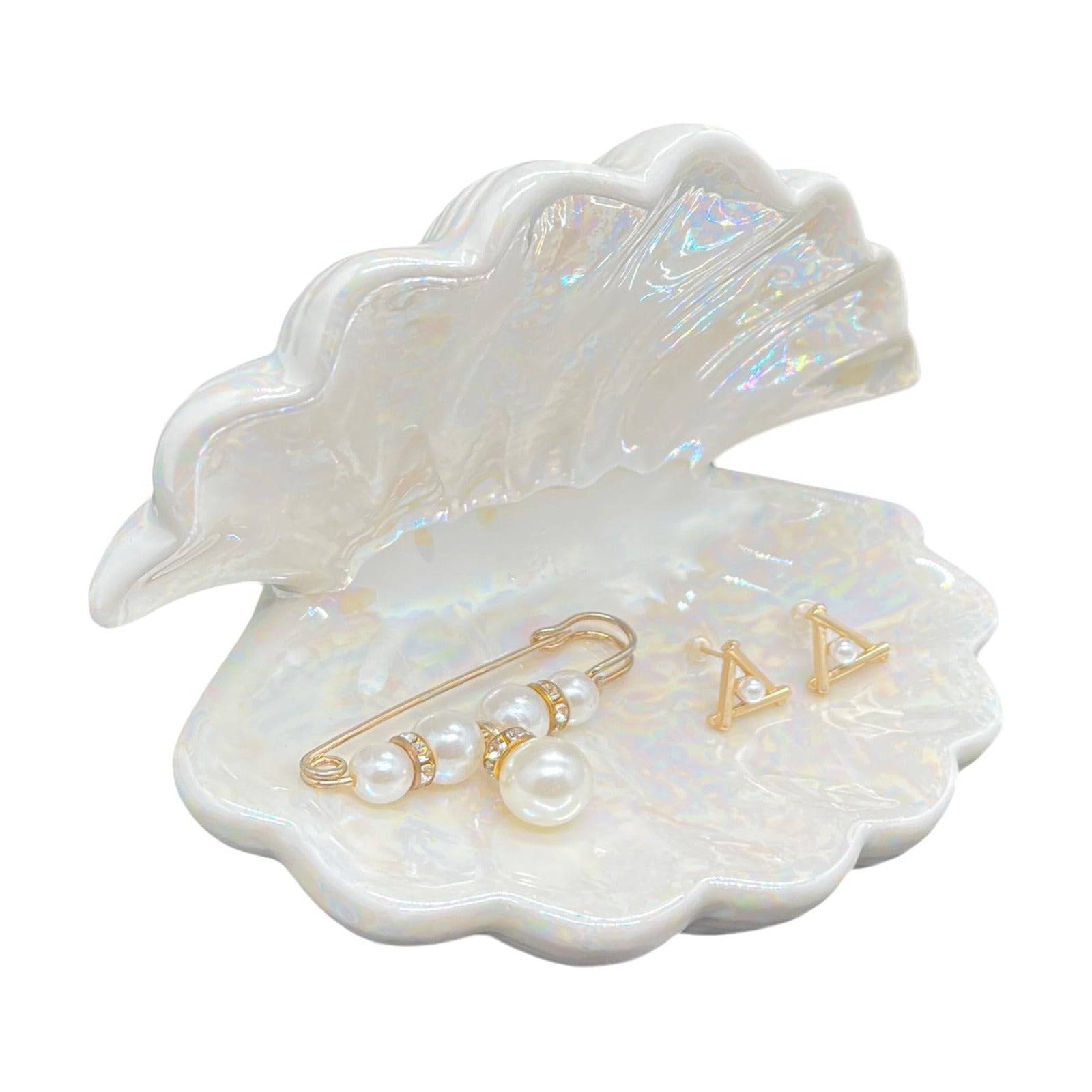 Shell Trinket Dish Ceramic Conch Ring Holder Jewelry Tray Decorative Jewelry Plate Jewelry / Shell A