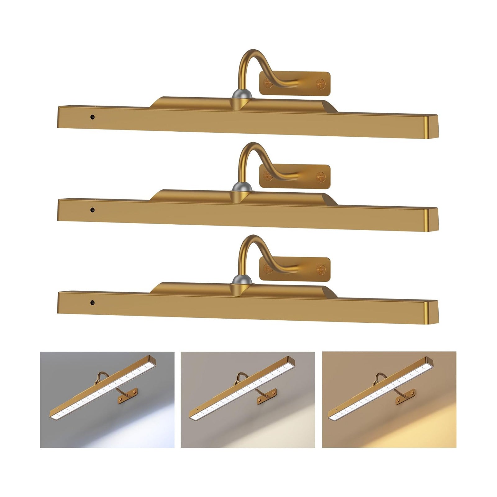 Picture Light Battery Rechargeable, 3Pack Picture Light for Wall with Remote, 3 Color Modes and Dimmable Classic Art