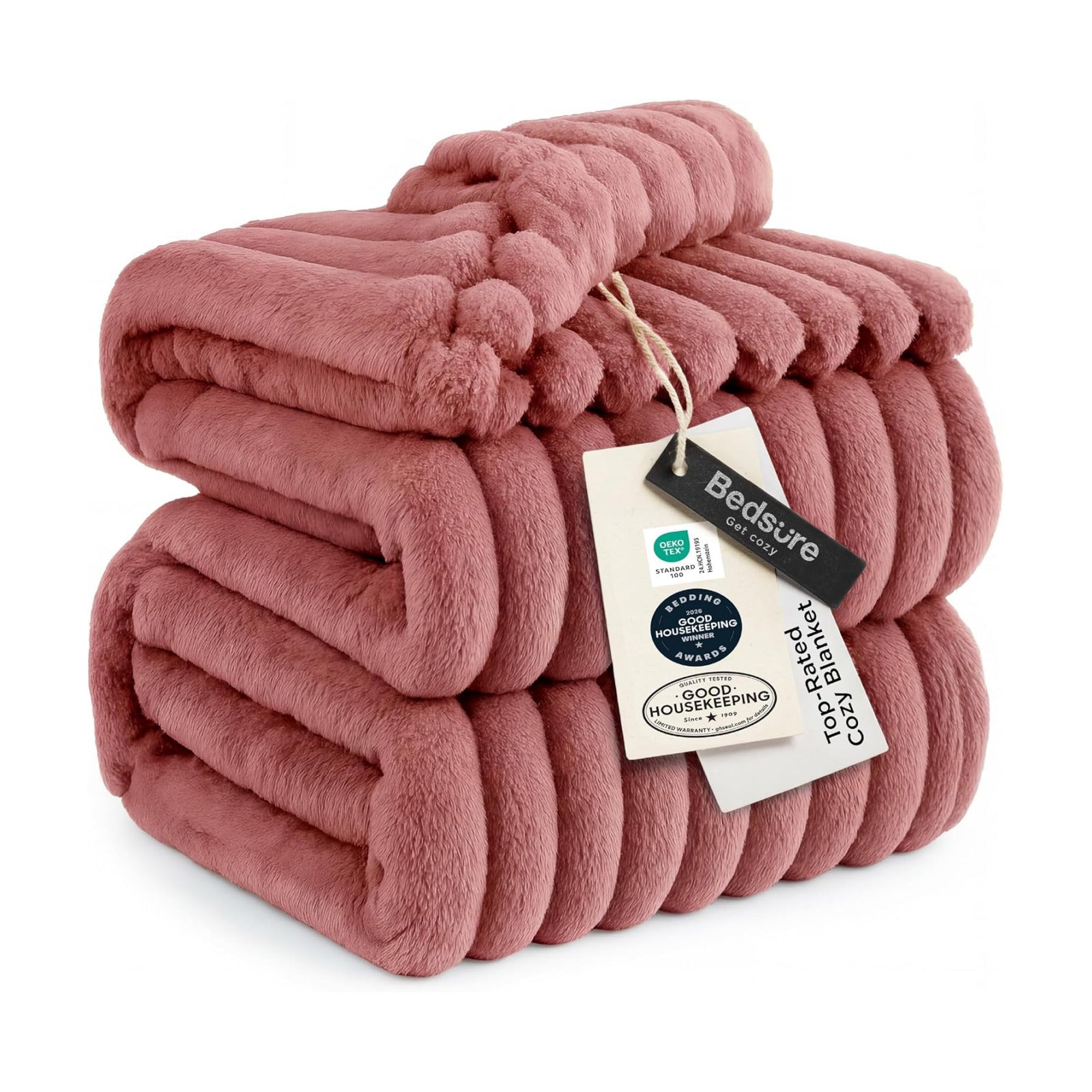 Bedsure Soft King Size Blankets for Bed Dusty Pink 108"x90"