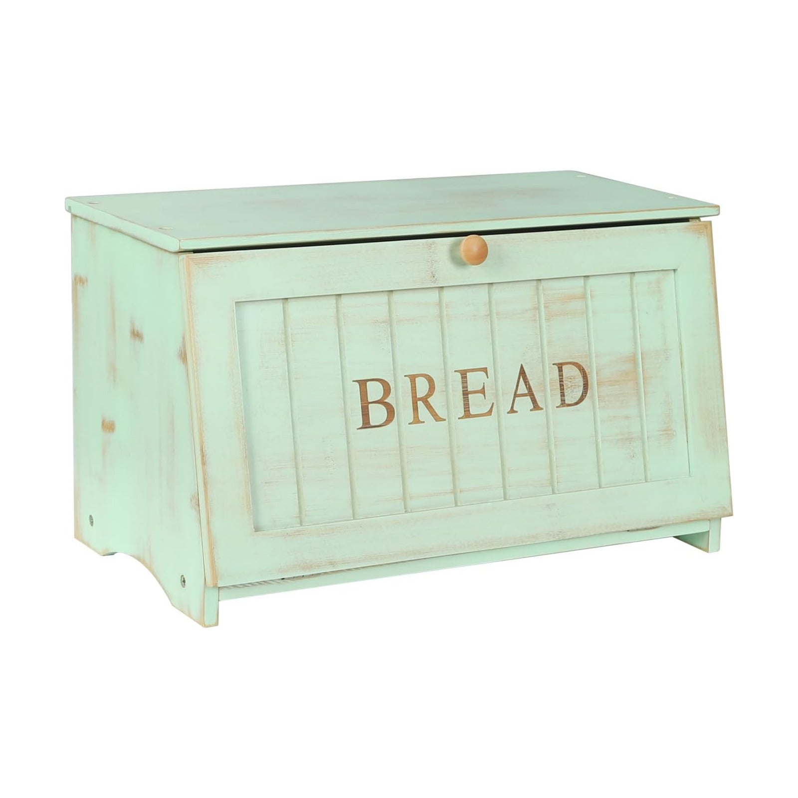 HOMEKOKO Large Wood Bread Box for Kitchen Counter, Retro Design Single Layer Bamboo Large Capacity Food Storage Bin
