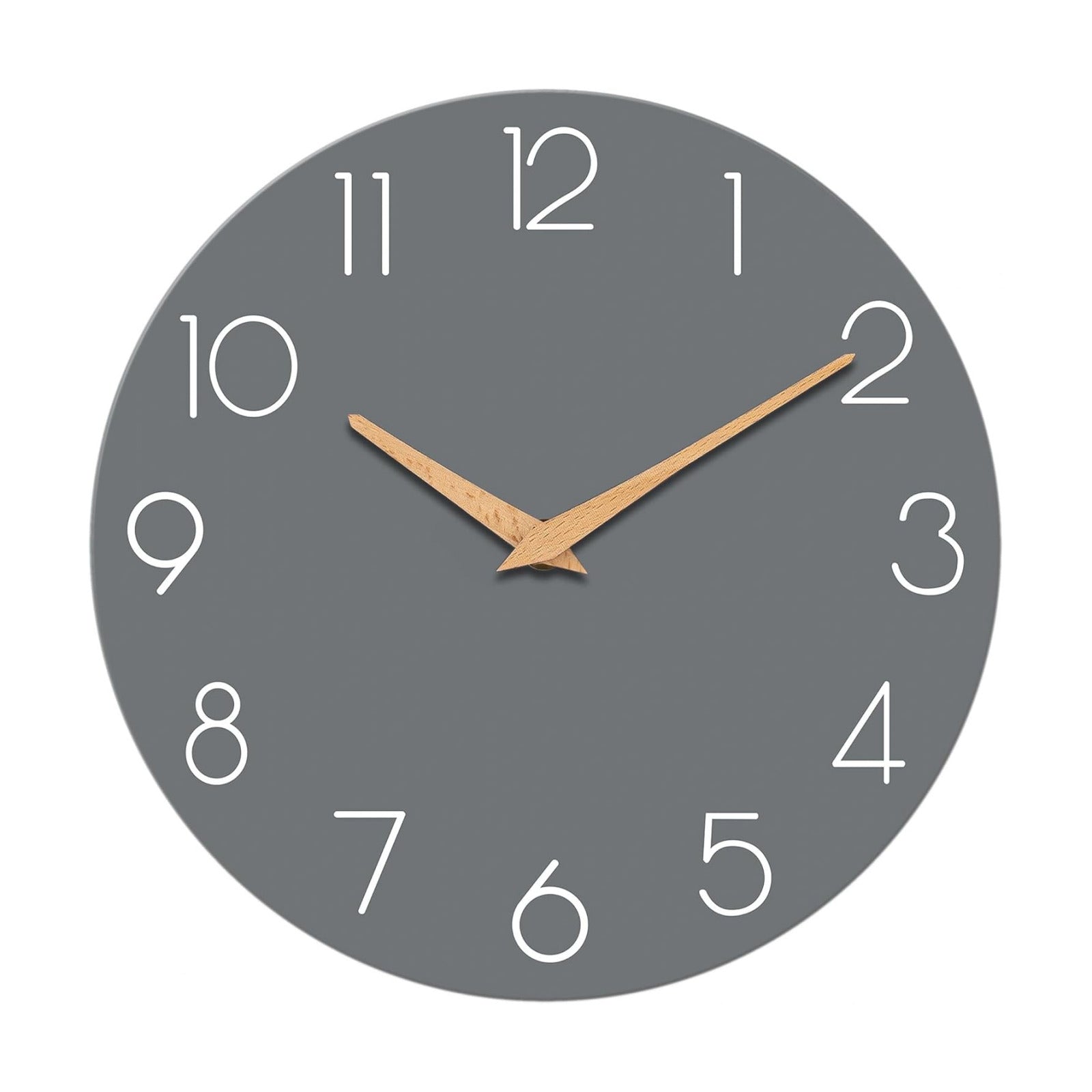 cicininc 14 Inch Battery Operated Wall Clock, Silent Analog, Gray | Living Room | Office | Bedroom | Decorative Style