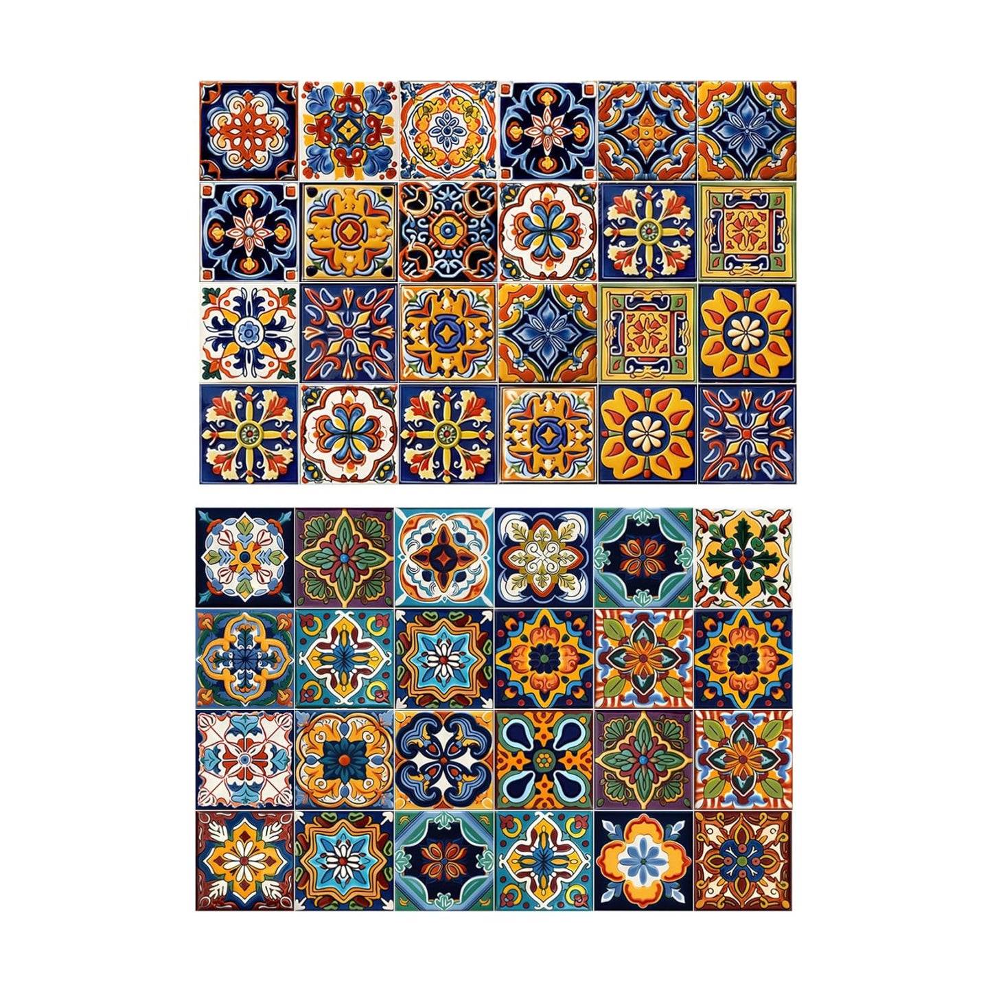 Kitchen Wall Decals Stick on Tile Adhesive Stickers / Style-c / Set of 48