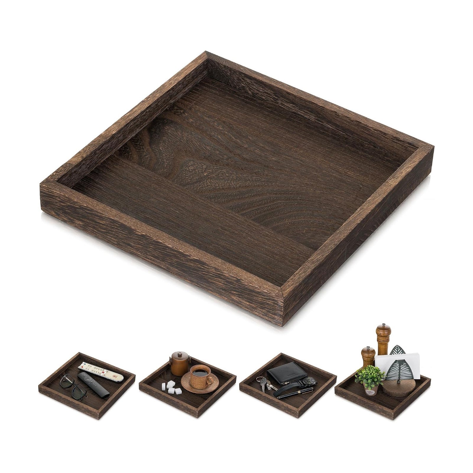 Small Wood Decorative Trays for Ottoman Coffee Tables