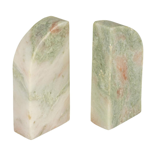 Half Arch Marble Bookends / Green