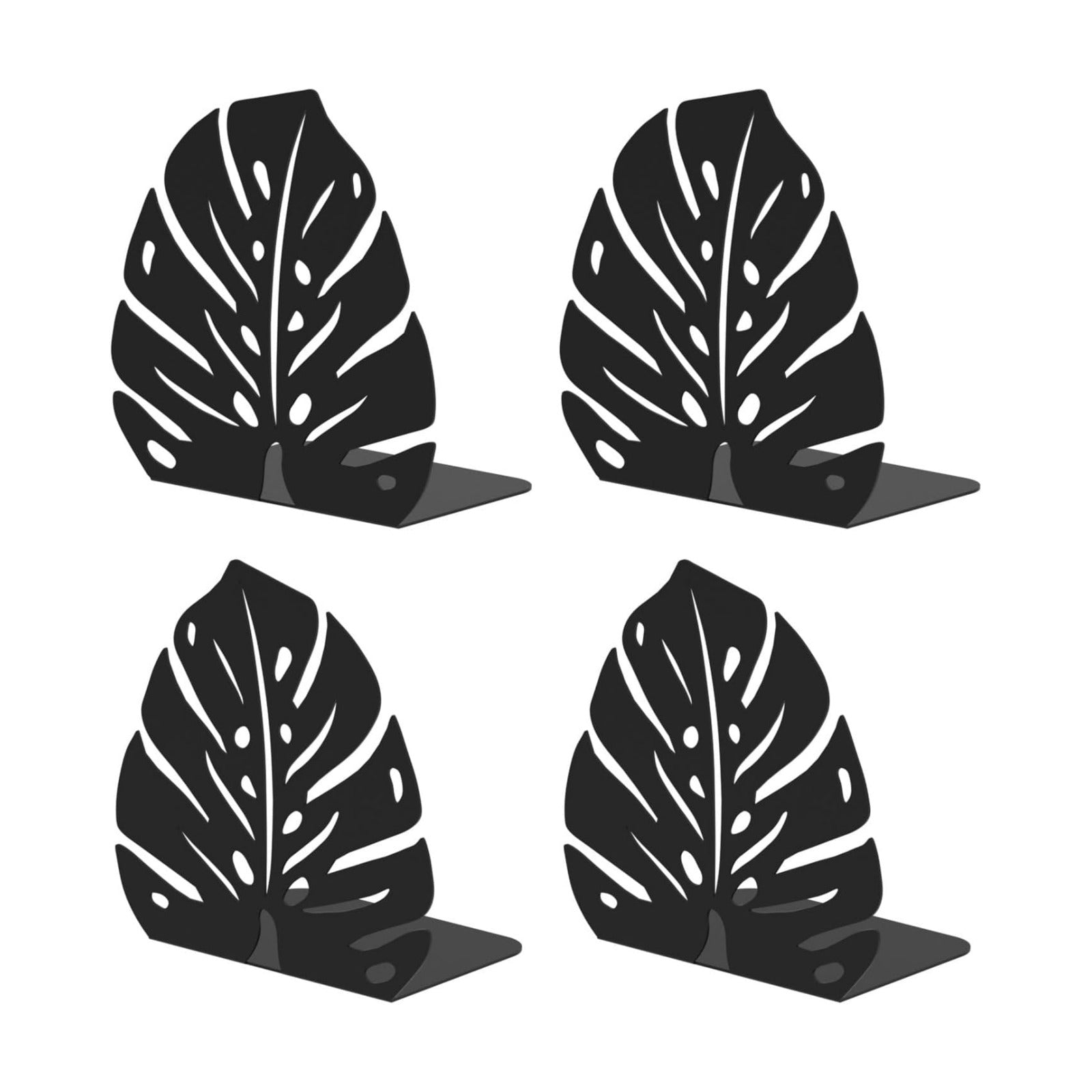 Sturdy Metal Book Ends for Heavy Books / Black / Set of 2