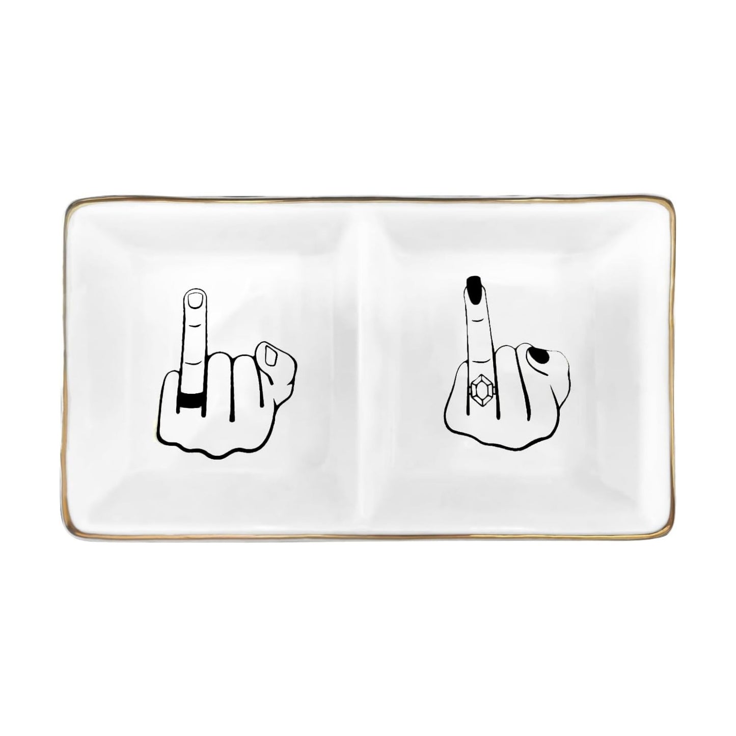Elegant Finger Ceramic Ring Holder for Engagement / Fingers