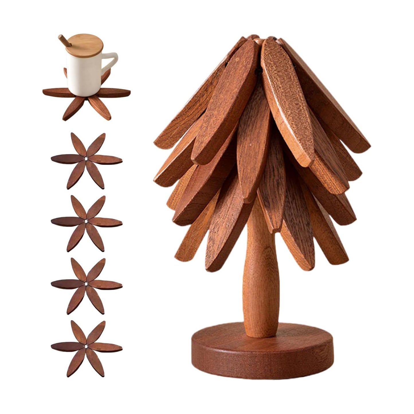 4 + 1 Stand stored Like a Christmas Tree / Walnut Wood