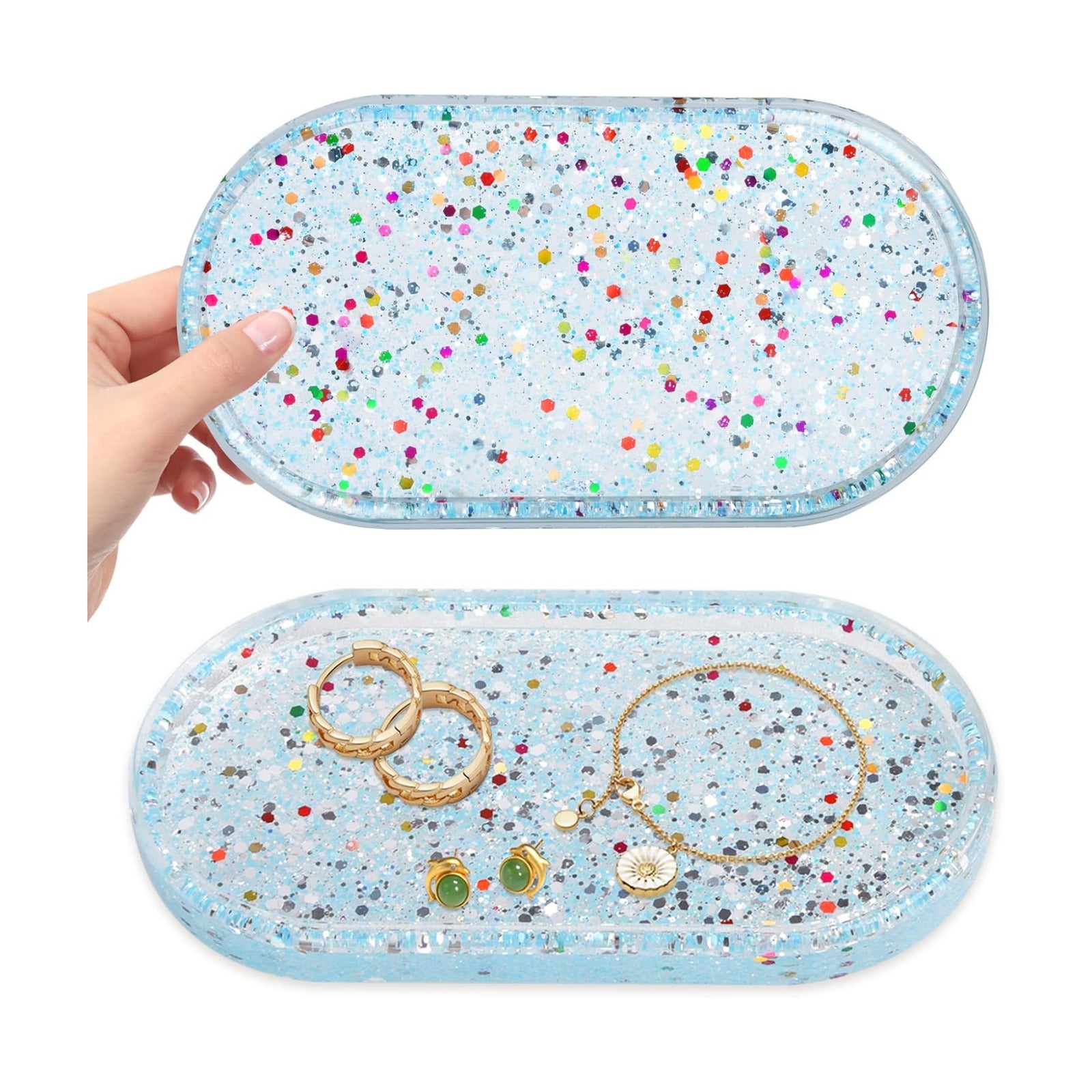 Key Tray / Jewelry Tray Ring Dish / Green Flash-2