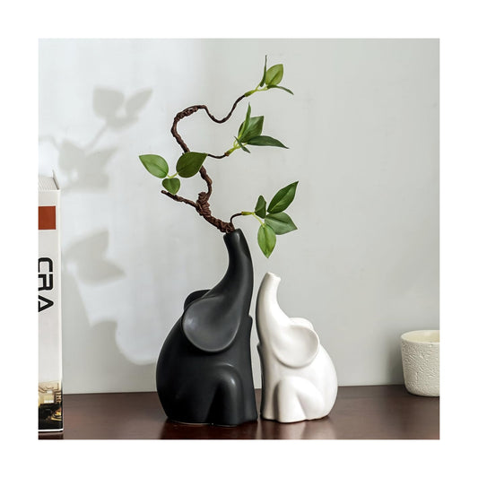 Modern Ceramic Decor Statue / Black White