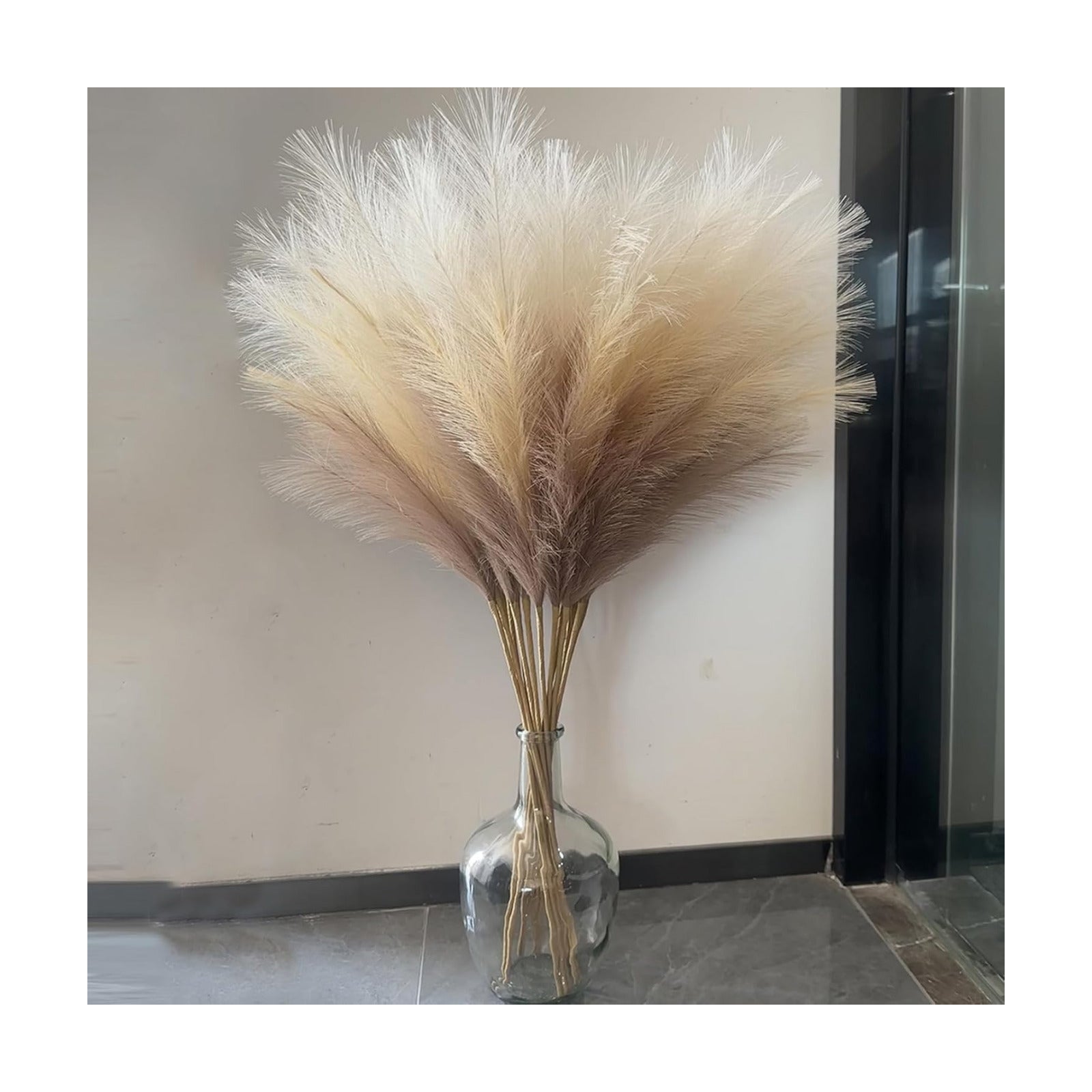 Tall Pampas Grass for Floor Vase / Beige & Coffee & Brown