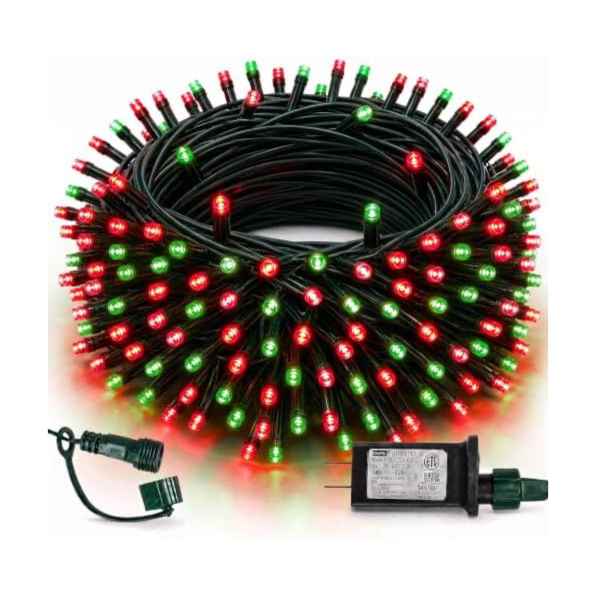 TW SHINE Christmas Lights, 200 LED 66FT Outdoor Christmas Lights Plug in with 8 Modes, Waterproof Light Outdoor, Indoor Xmas Decorations for Party Yard House Decor, Red and Green