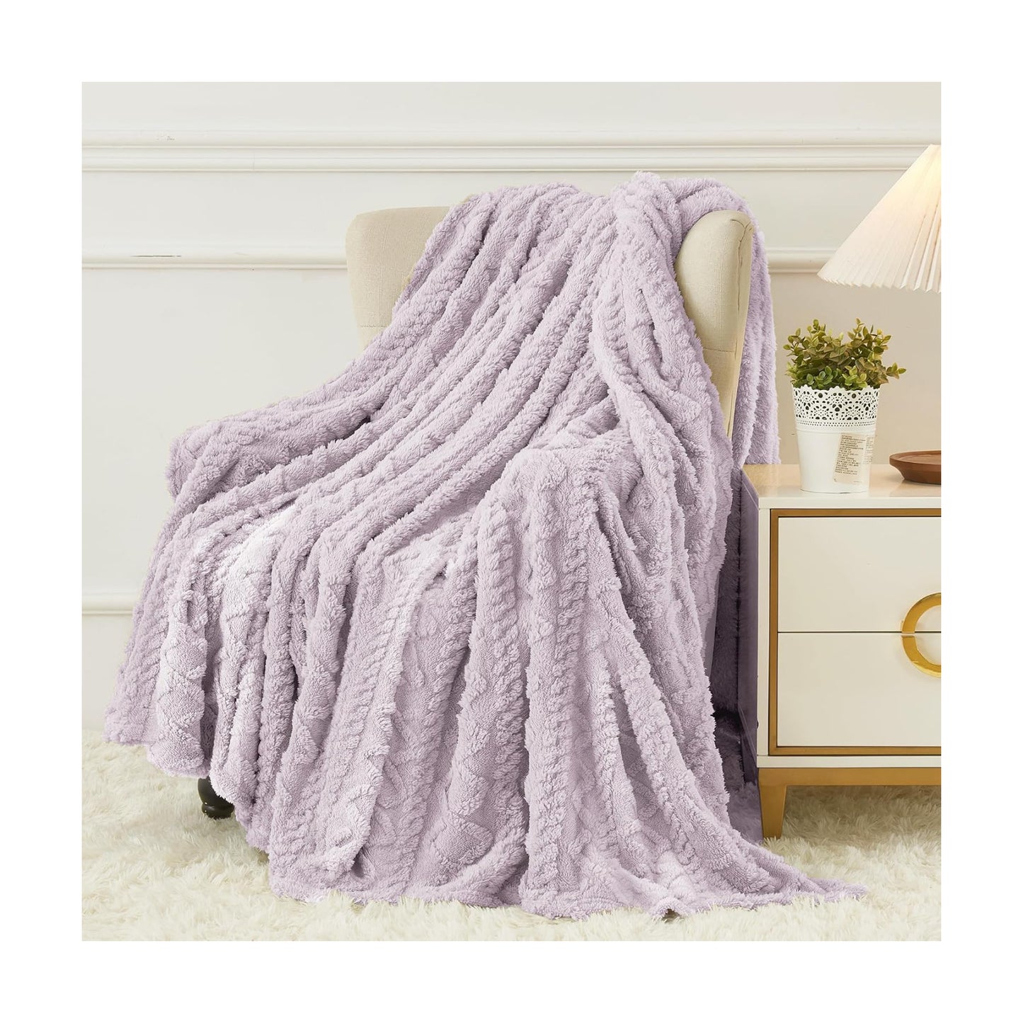 Aganear Fleece Throw Blanket for Couch Sofa 50"x60" Purple
