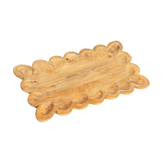 Scalloped Mango Wood Tray / Natural