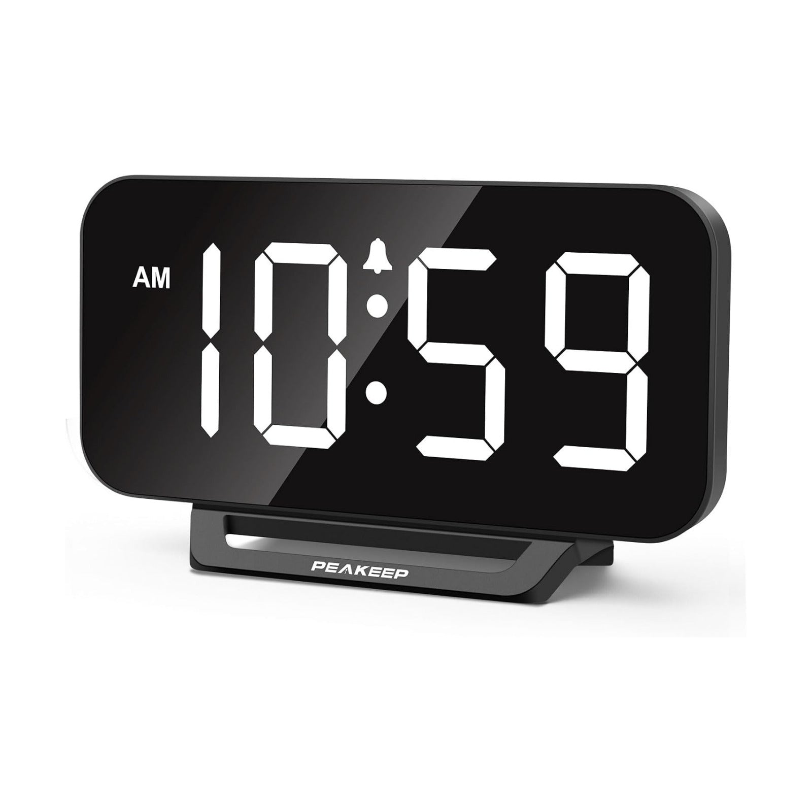 Peakeep Small Digital Alarm Clock for Bedrooms, Loud for Heavy Sleepers