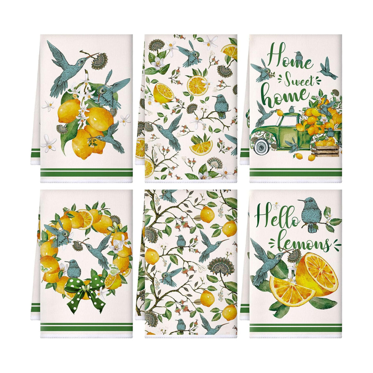 Sratte 6 Pcs Vintage Butterfly Kitchen Towels Fall Dish Towels, 24x16 Inch