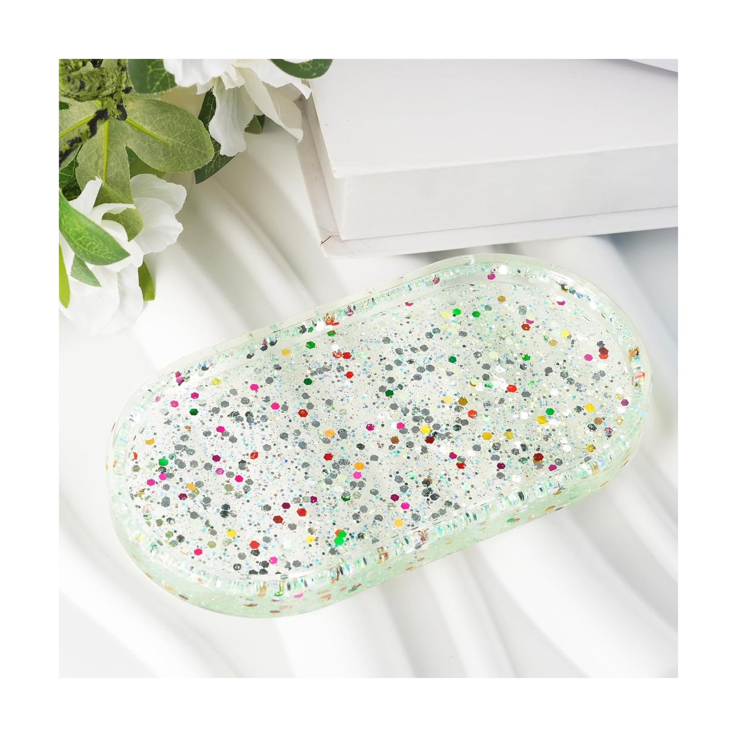 Key Tray / Jewelry Tray Ring Dish / Green Flash-1