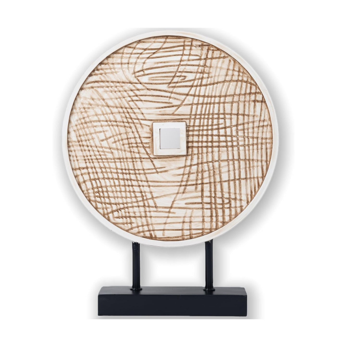 Round Sculpture Decorative Objects Shelf Decor Aesthetic Home Decor Items Accents / White