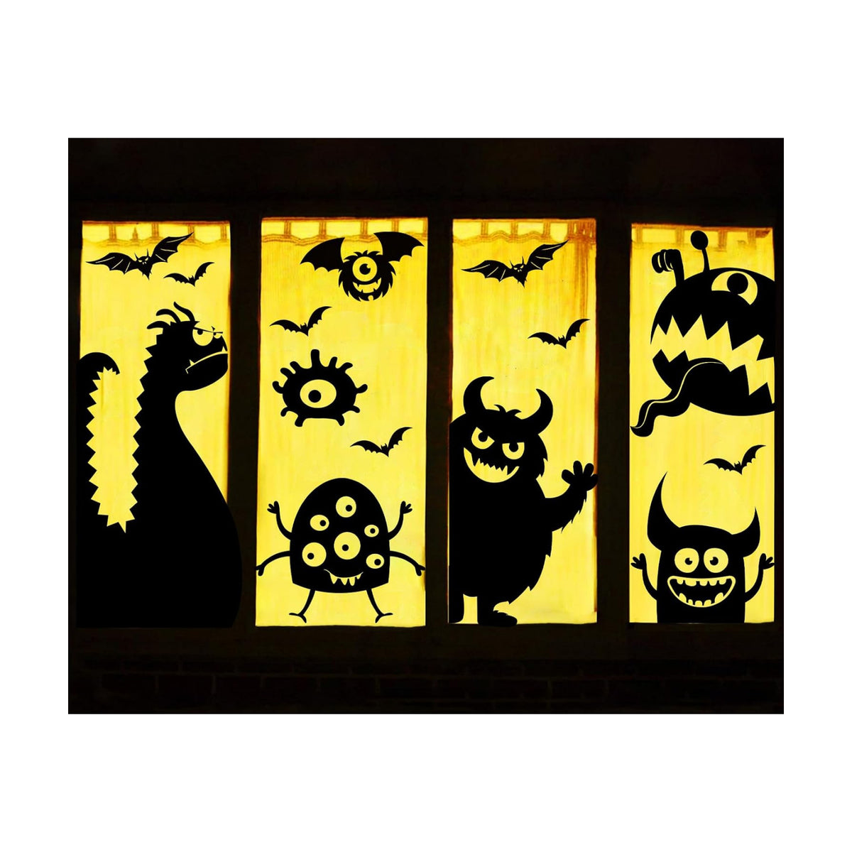 Large Halloween Window Clings Decorations Halloween Window Silhouette Decorations Scary Monster Silhouette Giant Halloween Stickers