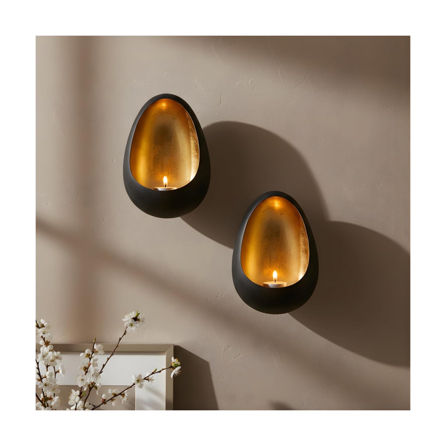 Metal Wall Candle Sconce Set of Two Wall Candle Holders / Ember / Set of 2