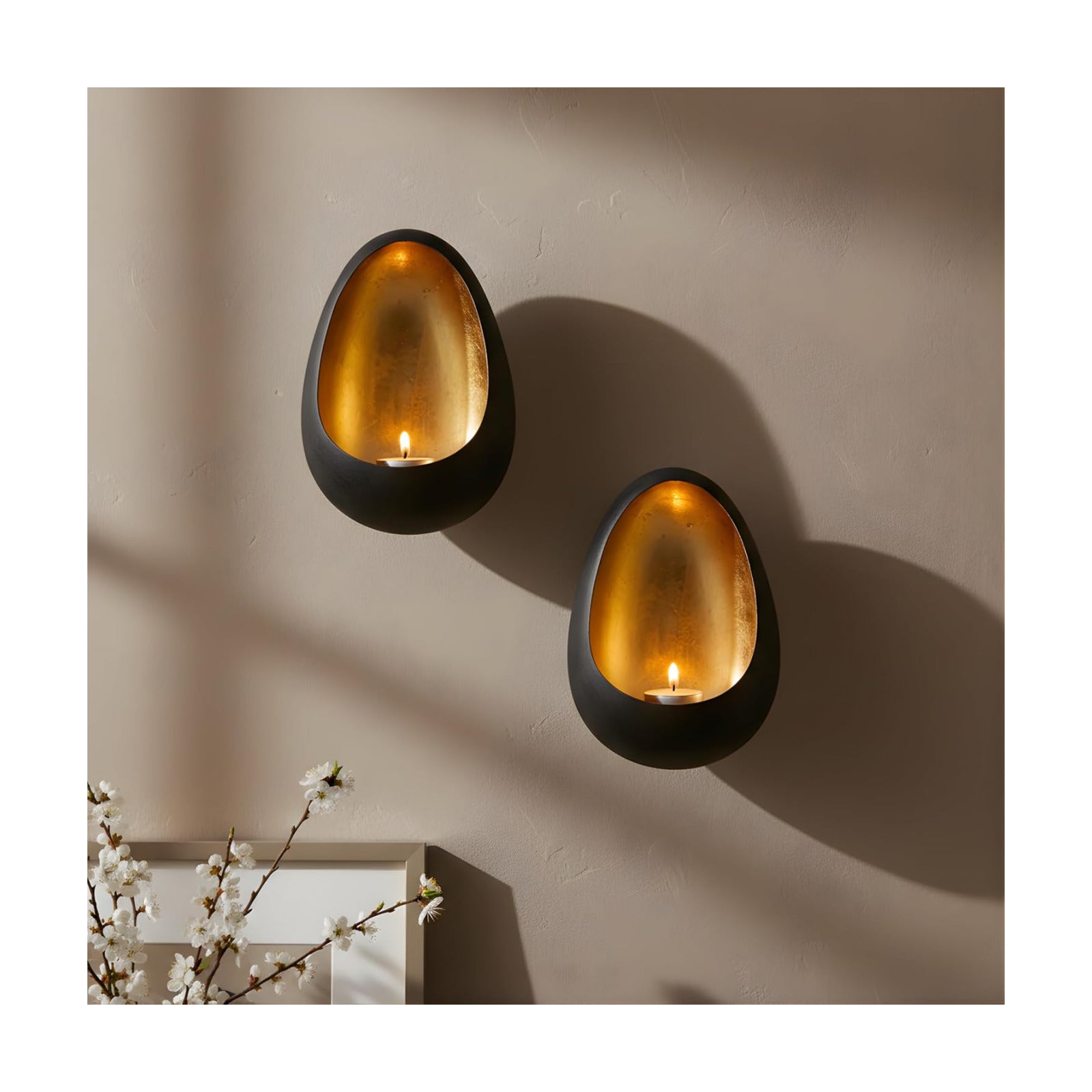 Metal Wall Candle Sconce Set of Two Wall Candle Holders / Ember / Set of 2