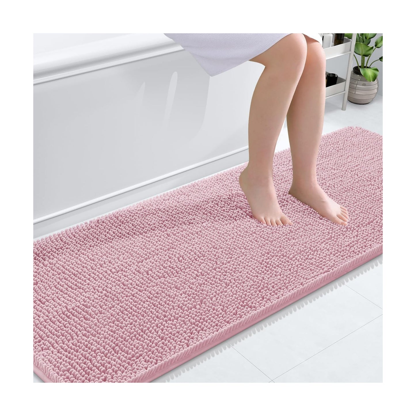 OLANLY Bathroom Runner Rugs 70x24, Extra Soft Absorbent Chenille Bath Rugs