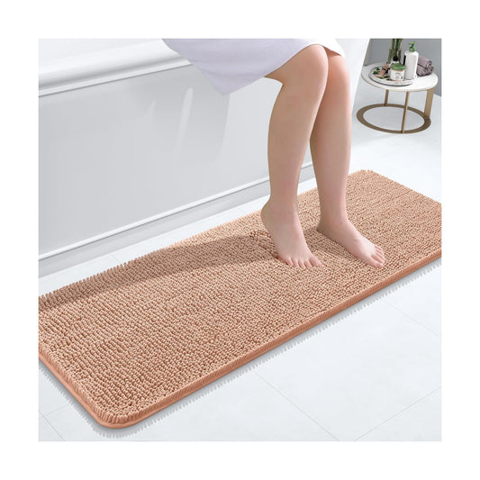OLANLY Bathroom Runner Rugs 47x17, Extra Soft Absorbent Chenille Bath Rugs